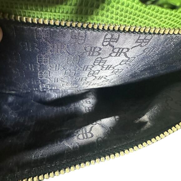 Banana Republic Women's Handbag Structured Kelly Green Textured Leather Satchel - Picture 8 of 14